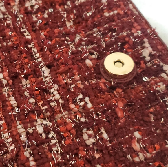 FLEMING CONVERTIBLE SHOULDER BAG tweed IN Burgundy - Picture 4 of 10